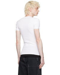 T-shirt à col rond blanc Peter Do