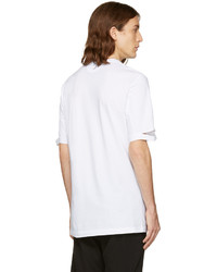 T-shirt à col rond blanc Helmut Lang