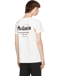 T-shirt à col rond blanc Alexander McQueen