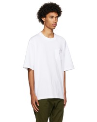 T-shirt à col rond blanc Sacai