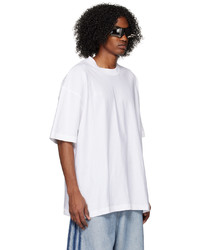 T-shirt à col rond blanc Vetements