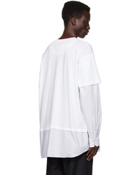 T-shirt à col rond blanc MM6 MAISON MARGIELA