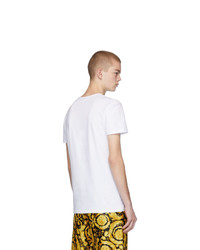 T-shirt à col rond blanc Versace Underwear