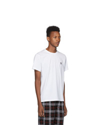 T-shirt à col rond blanc Burberry