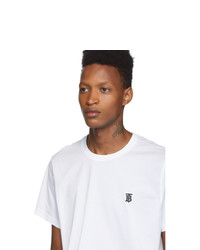 T-shirt à col rond blanc Burberry