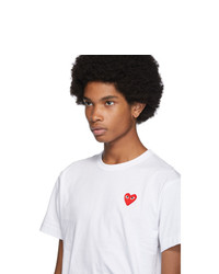 T-shirt à col rond blanc Comme Des Garcons Play