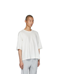 T-shirt à col rond blanc Homme Plissé Issey Miyake