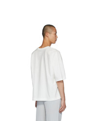 T-shirt à col rond blanc Homme Plissé Issey Miyake