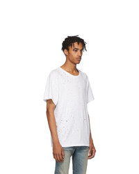 T-shirt à col rond blanc Amiri