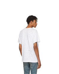 T-shirt à col rond blanc Amiri