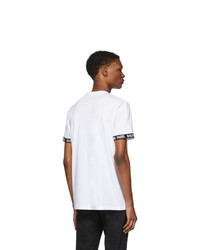 T-shirt à col rond blanc Balmain