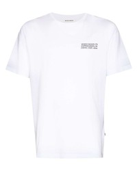 T-shirt à col rond blanc Wood Wood