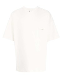 T-shirt à col rond blanc Wooyoungmi