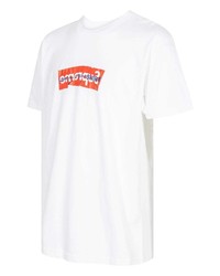 T-shirt à col rond blanc Supreme