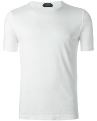 T-shirt à col rond blanc Zanone
