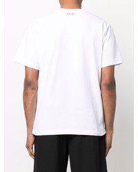 T-shirt à col rond blanc Sacai