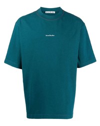 T-shirt à col rond bleu canard Acne Studios