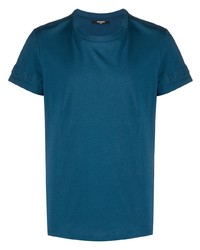 T-shirt à col rond bleu canard Balmain
