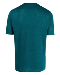 T-shirt à col rond bleu canard Roberto Collina