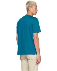 T-shirt à col rond bleu canard Ermenegildo Zegna