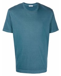 T-shirt à col rond bleu canard Boglioli