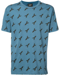 T-shirt à col rond bleu canard CHRISTOPHER RAEBURN