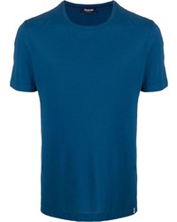 T-shirt à col rond bleu canard Drumohr