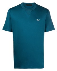 T-shirt à col rond bleu canard Ermenegildo Zegna