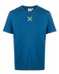 T-shirt à col rond bleu canard Kenzo