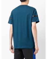 T-shirt à col rond bleu canard Ea7 Emporio Armani