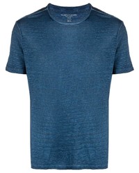 T-shirt à col rond bleu canard Majestic Filatures