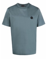 T-shirt à col rond bleu canard Moncler