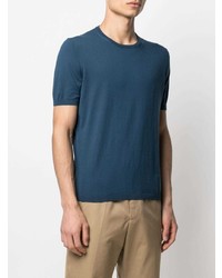 T-shirt à col rond bleu canard Tagliatore