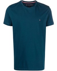 T-shirt à col rond bleu canard Tommy Hilfiger