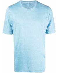 T-shirt à col rond bleu clair 120% Lino