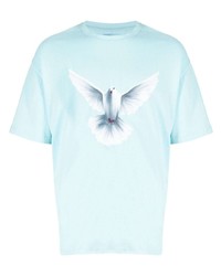 T-shirt à col rond bleu clair 3PARADIS