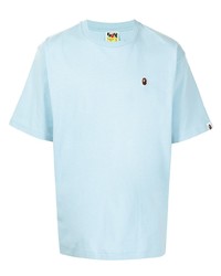 T-shirt à col rond bleu clair A Bathing Ape