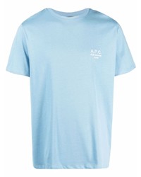 T-shirt à col rond bleu clair A.P.C.