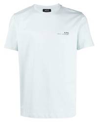 T-shirt à col rond bleu clair A.P.C.