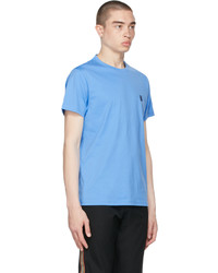 T-shirt à col rond bleu clair Burberry
