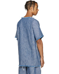 T-shirt à col rond bleu clair Marques Almeida