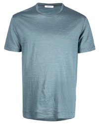 T-shirt à col rond bleu clair Boglioli