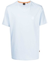 T-shirt à col rond bleu clair BOSS