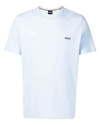 T-shirt à col rond bleu clair BOSS