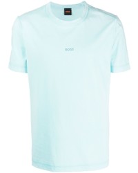 T-shirt à col rond bleu clair BOSS