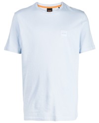 T-shirt à col rond bleu clair BOSS