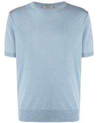 T-shirt à col rond bleu clair Canali
