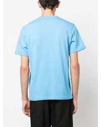 T-shirt à col rond bleu clair Woolrich