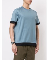 T-shirt à col rond bleu clair Cerruti 1881