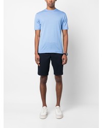 T-shirt à col rond bleu clair John Smedley